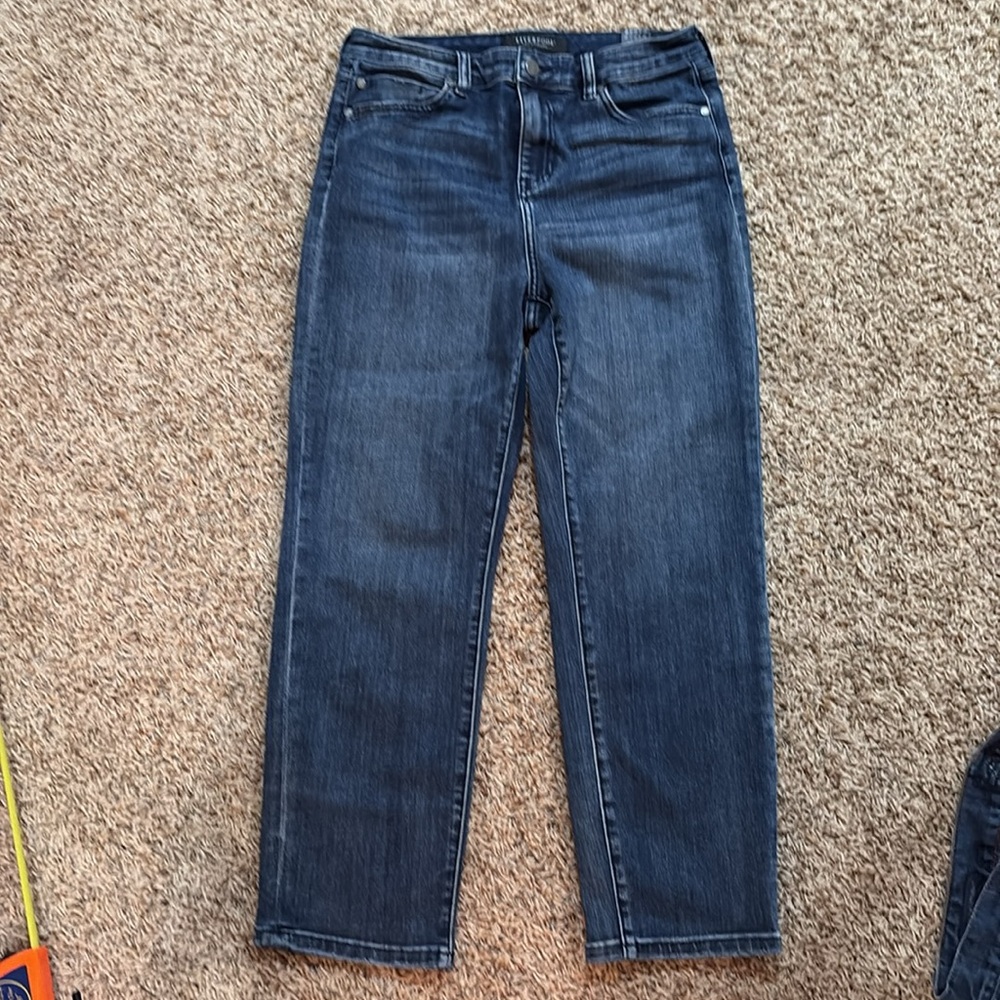 Liverpool Los Angeles | Blue Skinny Jeans with Faded Details Size Petite 6/28